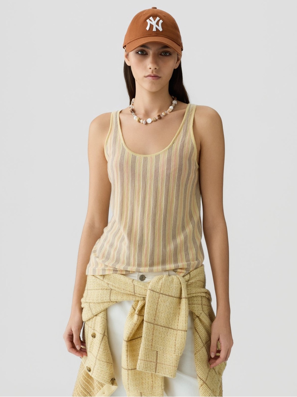 Guest In Residence Fine Stripe Cashmere Top